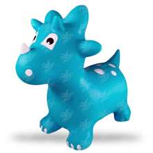 GRUPO CARNAVALLIA Montable Inflable Brinca Luz y Sonido Dinosaurio Triceratops - Verde Aqua - Ver 10