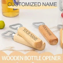1 st/6 st Oktoberfest Houten Handvat Bierflesopener Aanpassing, Aangepaste Tekst Logo Telefoonnummer Bedrijfsnaam Praktische Multifunctionele Sleutelhanger Flessenopener Evenement Reclame Klein Geschenk Graveren Handige Draagbare Bierflesopener, Roestvrijstalen Bierflesopener, Massief Houten Flessenopener Wijndeksel Opening Flessenopener