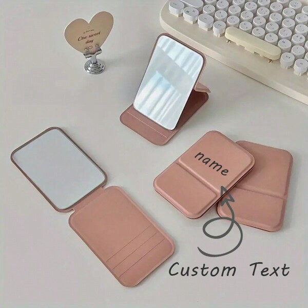 Specchio da trucco pieghevole e semplice con nome personalizzato, specchio portatile da tenere in mano, specchio da donna, stile semplice e alla moda, multifunzionale, decorativo, con lettera, raffinato, vintage, unico, personalizzato, regalo ideale per lei, fidanzata, nonna, per anniversari, per matrimoni