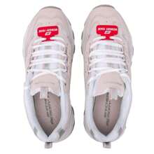Skechers 女士 D'LITES 系列时尚系带休闲鞋，厚底舒适熊猫运动鞋。37 码及以上建议订购小半码。 - 白色/淺粉紅色 - 查看 4