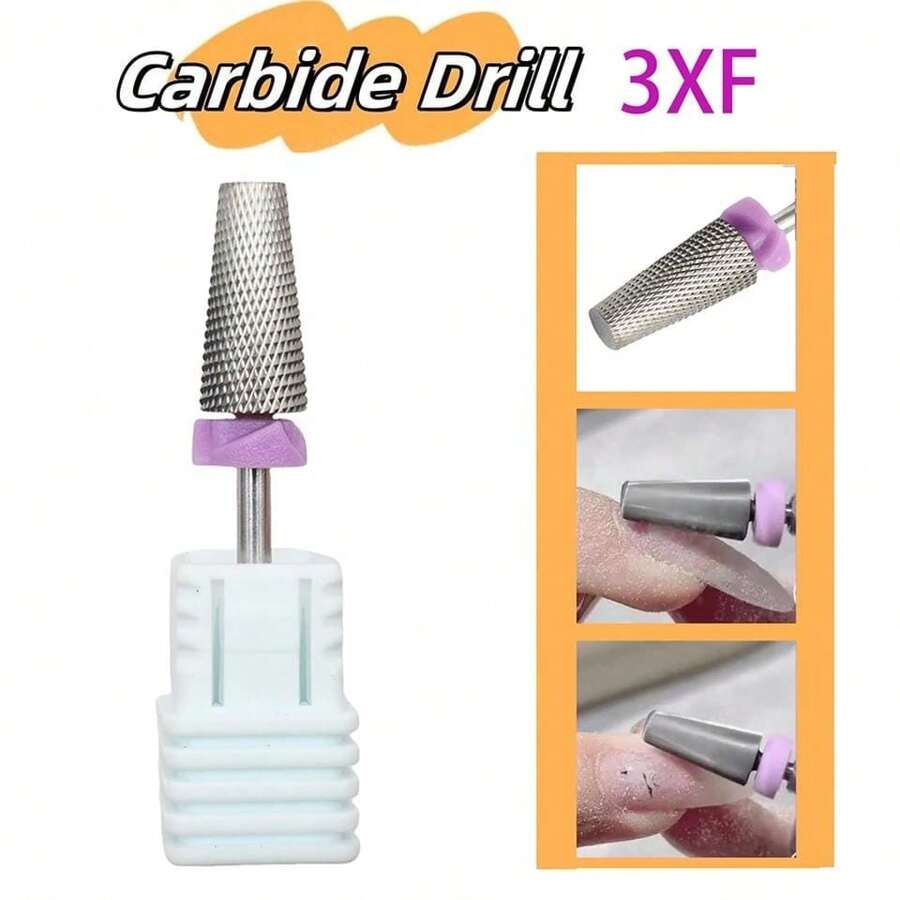 1pc XXF Tungsten Carbide Milling Cutter, Professional Electric Rotary Nail Trimmer Drill Bit, Suitable For Nail Care In Various Occasions