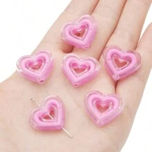 5/10 件 23x20 毫米亚克力双色爱心珠散珠手工 DIY 手链项链珠子材料小珠宝配件 - 情人节 DIY 礼物 - 愛心珠 - 查看 11