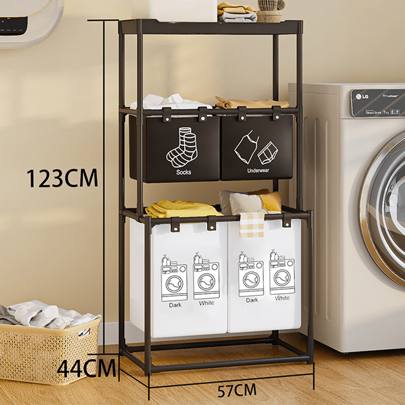 Cesto de ropa sucia con separadores - Cesto de ropa sucia de tela con varios compartimentos, clasificador de bolsas de ropa sucia | Cesto alto de ropa sucia Organizador de bolsas de ropa sucia, cesto de ropa sucia para la organización