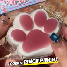 1个Tabas慢回弹减压玩具，触感柔软，粘性水泥葡萄水晶猫爪造型，可舒缓压力。Taba慢回弹触感减压玩具，感官玩具，慢回弹葡萄水晶爆裂减压玩具，适合生日和愚人节。