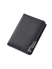 1pc Men's Short Wallet Iron Edge Men's Multi Card Slot Wallet Card Bag Credit Card Clip Double Fold Wallet Large Capacity Multi-Card Slots, Business Casual Style, Birthday Gift, Graduation Gift, Father's Day Gift