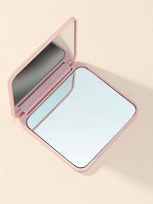 Pink Square Portable Folding Mirror For Daily Use & Travel,Cheap,Stocking Stuffers,Makeup,Makeup Tools,Cheap Stuff,Gifts,Gifts For Women,Christmas Gifts - Pink - View 1