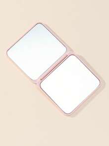 Pink Square Portable Folding Mirror For Daily Use & Travel,Cheap,Stocking Stuffers,Makeup,Makeup Tools,Cheap Stuff,Gifts,Gifts For Women,Christmas Gifts - Pink - View 4