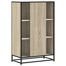Sonoma Oak Highboard With Engineered Wood And Frame 6065 Cm Modern Storage Cabinet - Brown - View 5