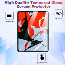 2pcs HD Tempered Glass Screen Protector Compatible With IPad / IPad Air/Pro/ Mini/1/2/3/4/5/6/7/8/9/10/Th Gen/8.3 Inch /9.7 Inch/10.2 Inch/10.5 Inch/10.9 Inch/11 Inch/12.9 Inch/13 Inch/2016-2022/IPad Air 2024/IPad Pro 2024/M2/M4 - White - View 6