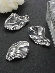 3 Peças/Pacote Botões de Metal Esmaltados Assimétricos, Adequados para Vestidos, Cardigãs, Jaquetas, Suéteres, Ternos - Botões de Costura Personalizados Únicos, Adequados para Decoração de Moda - Preto e Dourado