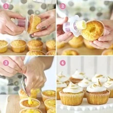 1/2 dụng cụ đục lỗ bánh cupcake, dụng cụ đục lỗ bánh mì và bánh nhựa trang trí bánh - Đỏ - Xem 10