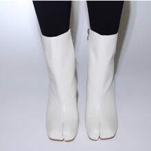 Womens Block Heel Ankle Bootie - Bone - View 3