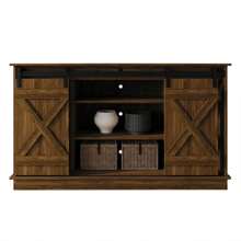 Consola vintage para TV de 54", apta para TVs de hasta 65", color marrón - Marrón - Ver 2