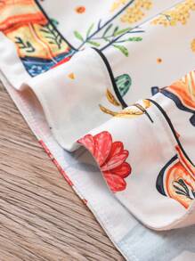 Set de 2 piezas de pijama con estampado de vaquero para mujer, que incluye camisa de manga corta con cuello y botones y pantalones cortos sueltos con elástico, ropa de dormir para fiestas, uso casual en interior o exterior, para todas las estaciones, conjunto de dos piezas