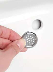 1/4/6pcs Set Of Plastic Bathroom Kitchen Sink, Replaceable Overflow Cover Ring Insert, Chrome Hole Circular Drainage Cover, Sink Accessories, Faucet Sink Cover, Sink, Plastic Electroplating Material, Kitchen And Bathroom Faucet Accessories, Anti Clogging Sewer Accessories, Floor Drain, Sink Decoration