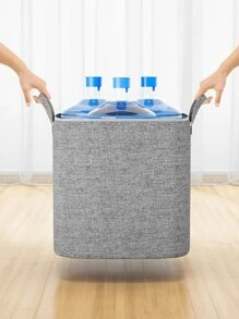 1pc Foldable Moving Storage Bag, Multi-Functional Clothing Storage Bag, Sturdy Comfortable Handle, Double Zipper, Large Capacity For Home Use, Home Decor Storage Bag, Daily Necessities Storage Bag, Party Supplies Storage Bag - Dark Grey - View 8
