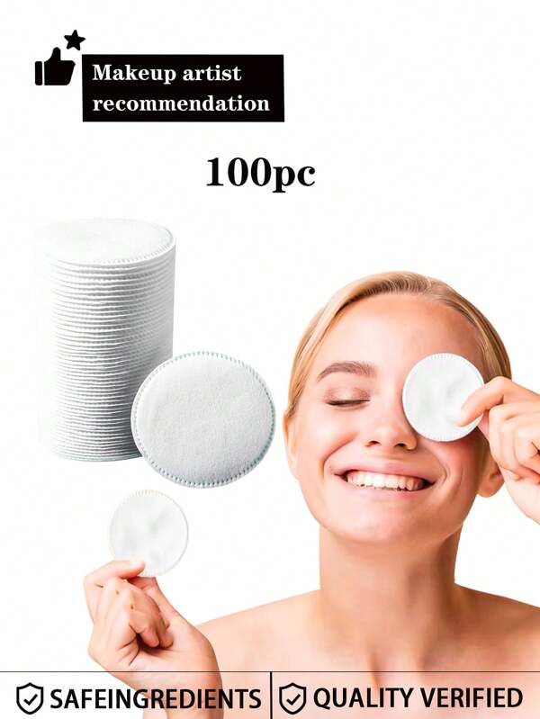 100pcs/50pcs Unisex Disposable Circular Makeup Remover Pads, 6*6cm Disposable Skincare Cleansing Wipes, Soft Feel And Easy To Use Makeup Remover Solution And Nail Polish Remover Wipes, Makeup Removers, Face Wash, Travel Set, Suitable For Facial Care, Makeup, Skincare, Home Or Travel, Wedding, Party, Birthday, Gift For Her, Best Friend, Teacher, New Year, Christmas, Halloween