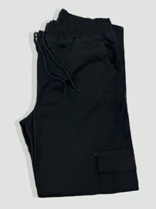 Men's Wide Leg Cargo Jeans And Twill Skate Pants Khaki 6 Pockets Drawstring Closure Unisex