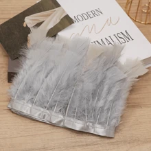 1 yarda de Ribete de tela con plumas de pavo totalmente emplumadas de estilo clásico, accesorio DIY hecho a mano y colorido para decoración de Halloween, fiesta festiva, boda, disfraz de baile, bolso, tocado, decoración de manga