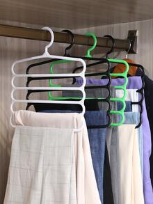 1pc 5-Layer Plastic Multifunctional Pants Hanger For Storing Ties Scarves And Pants, Space-Saving Wardrobe Organizer Ideal For Bedroom, Walk-In Closet, Dorm, Or Dressing Room, Sturdy Lightweight Plastic, 5-Tier Design Accommodates Pants, Ties, Scarves, Belts And Accessories, Smooth Non-Slip Racks, Easy Access, Clutter-Free Display, Modern Transparent Finish Complements Any Decor, Daily Outfit Prep And Seasonal Wardrobe Rotation - Multicolor - View 9