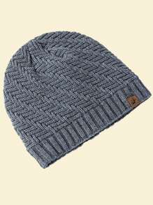 JZML 1 件男女通用小山峰装饰针织保暖内衬便帽秋季服装 - Warm Hat - 查看 4