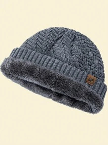 JZML 1 件男女通用小山峰装饰针织保暖内衬便帽秋季服装 - Warm Hat - 查看 7