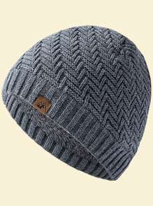 JZML 1 件男女通用小山峰装饰针织保暖内衬便帽秋季服装 - Warm Hat - 查看 3