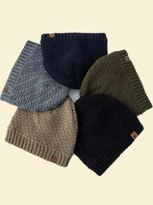 JZML 1 件男女通用小山峰装饰针织保暖内衬便帽秋季服装 - Warm Hat - 查看 8