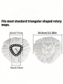1pc Thick Fiber Cloth Replacement Cover For Triangle Spin Mop1 - White - View 6