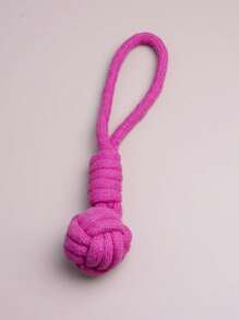 1入組燈藍色寵物磨牙玩具帶七環合適適用於日常使用