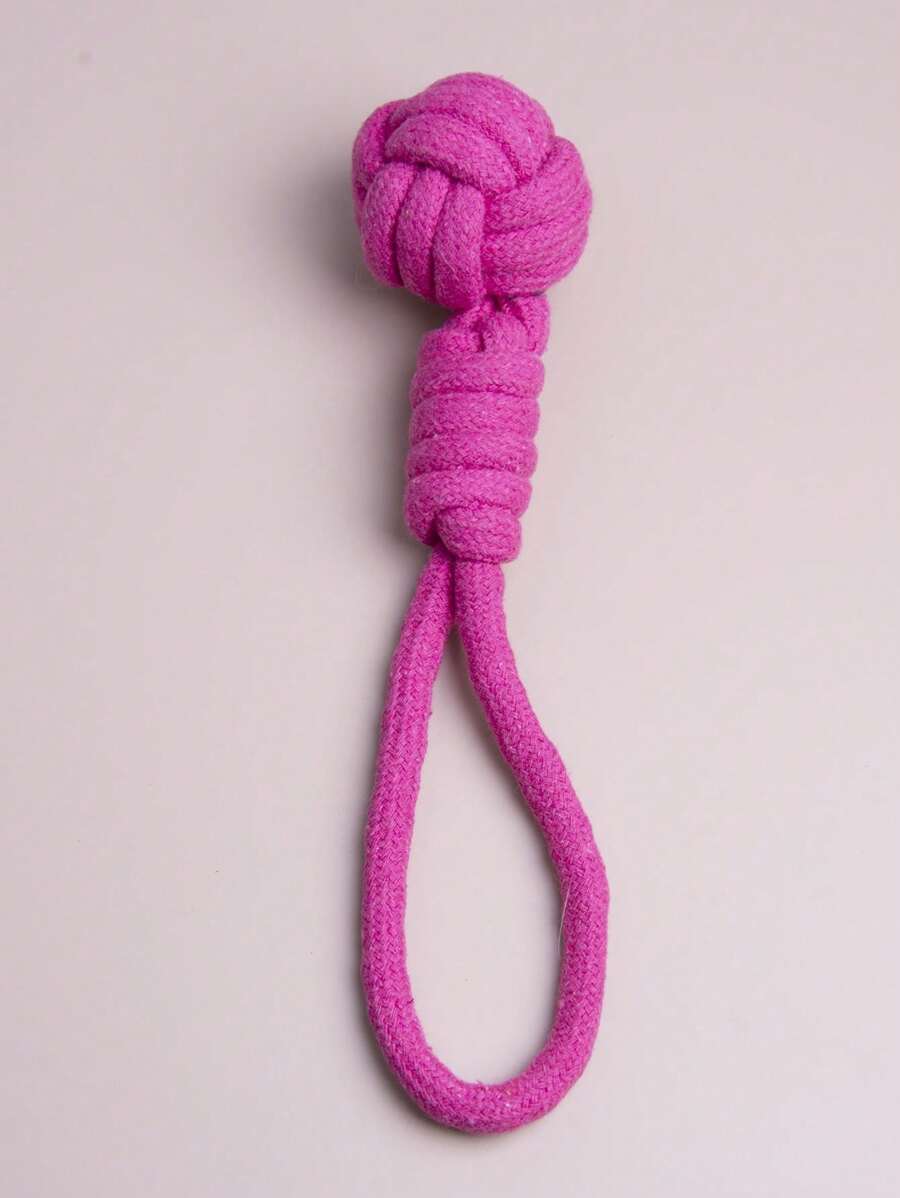 1入組燈藍色寵物磨牙玩具帶七環合適適用於日常使用