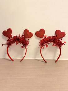 1 pezzo Fascia per capelli da donna con cuore 3D in paillettes, romantica e bella per San Valentino, matrimoni, feste, accessorio per capelli elegante e alla moda per San Valentino e Ognissanti