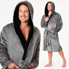 City Comfort Luxury Super Soft Dressing Gown Bathrobe - Grey - View 2
