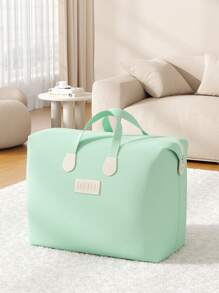 1PC Large Capacity Clothes Storage Bag With Reinforced Handle Thick Fabric, Suitable For Quilts, Blankets, Bedding, Foldable, With Sturdy Zipper, Suitable For Bedroom, Home, Closet, Wardrobe, Travel Accessories, Spacious Portable Heavy Duty Storage Bag, -Ideal For Home, Travel And Wardrobe Organization - Green - View 7