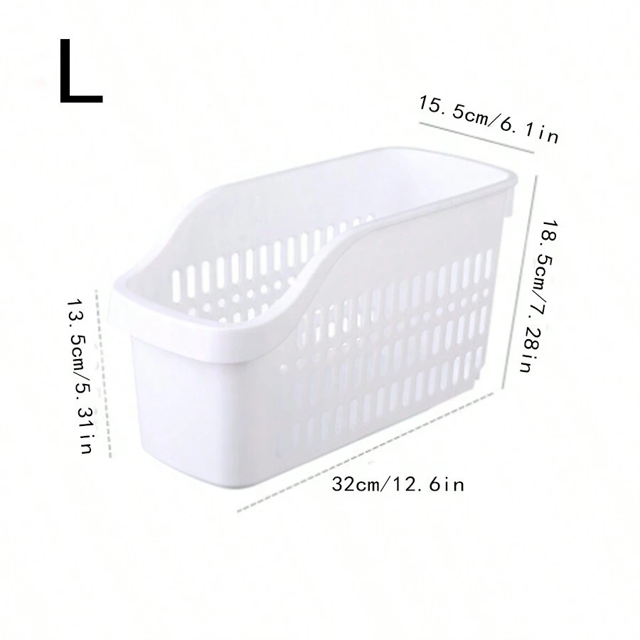 Desktop Aufbewahrungskorb, Aufbewahrungskorb aus durchbrochenem Plastik, Korb zur Aufbewahrung von Spielsachen, Snacks und Verschiedenem, Desktop Aufbewahrungskorb für Küche und Badezimmer, 1er Set - Weiss - Übersicht 1