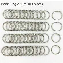 100pcs 1-Inch Metal Book Rings, Nickel-Plated Steel Key Rings, Suitable For School, Home Or Office, Silver,Back To School,School Supplies - Silver - View 17