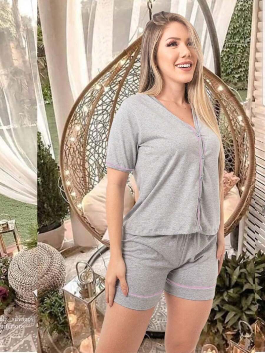 Women Pajama Sets - 青檸色 - 查看 1