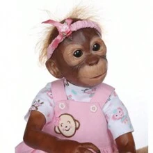 22 Inch Newborn Baby Soft And Cute Vinyl Monkey Doll Realistic Handmade Newborn Christmas Gift - Mix - View 7
