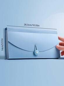 1pc Horizontal Accordion Style Receipt Holder 13 Pockets VAT Invoice Bill Document Organizer Folder Case,Back To School,School Supplies - Multicolor - View 8