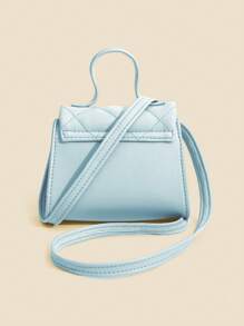 1pc Girls Diamond Quilted Bow Decor Cute & Fashionable Mini Princess Handbag, Versatile Hand/Shoulder Bag For Daily Use, Birthday Gift, Outfit Matching