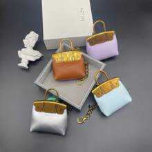 1pc Fashion Creative Oil-Wax Mirrored Effect Valentines Day Gift Mini Bag Pendant With Metal Chain, Cute Keychain Accessory (Without Box) - Multicolor - View 6