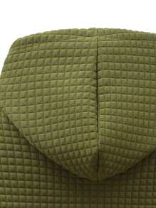 Men's Jacquard Pullover Sweatshirt, Sports Top With Pockets And Ribbed Hem, Spring/Autumn - Mint Green - View 4