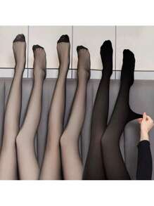 KIT1-3/Thread 40 Classic Thin Social Pantyhose Transparent Effect European Model Elegant For Work Sport Thin Polyamide - Black - View 2