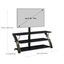 Whalen Payton 3-In-1 Flat Panel TV Stand For TVs Up To 65", Charcoal - Army Green - View 8