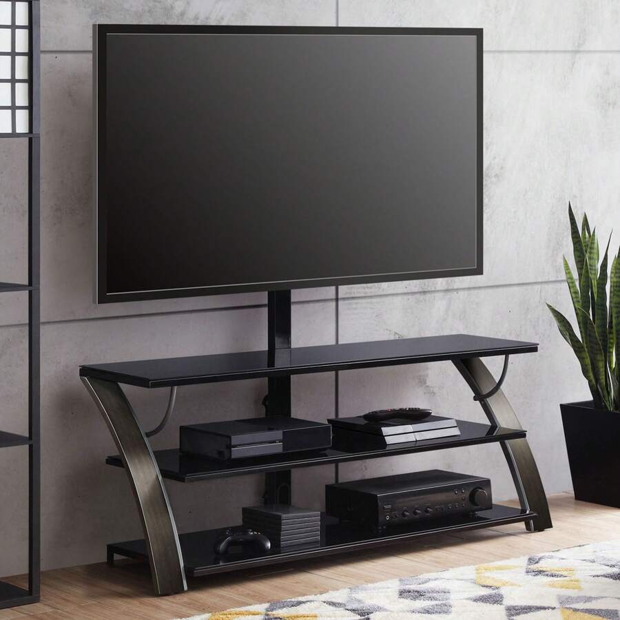 Whalen Payton 3-In-1 Flat Panel TV Stand For TVs Up To 65", Charcoal - Army Green - View 1