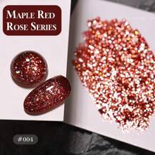 15ml Esmalte de Unhas Série Sequin Rosa Vermelha da Nail Za, Esmalte de Unhas Vermelho Sequin Brilhante Explodir, Cola de Gliter Branca para Unhas, Comum Usado em Salão de Beleza