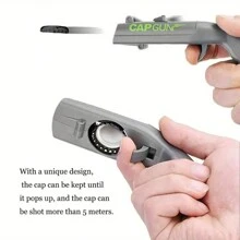 1pc Beer Bottle Opener ,Cap Gun Shaped Bottle Opener With Corkscrew - Multi-Functional Party Accessory For Beer Bottle Opening, Wine Cork Removal - Perfect For Home Bar, Party, And Wedding Favors