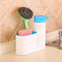 Kitchen Storage Holder 3in 1 Kitchen Storage Rack For Cleaning Rack Washing Sponge Brush Sink Detergent Soap Dispenser Bottle Kitchen Organizer Gadget Home Bathroom Decor Summer - Hand Press Bottle - View 6