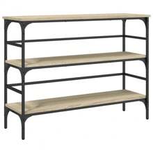 Sonoma Oak Engineered Wood Console Table 102x75 Cm Stylish Storage Solution For Living Room Entryway Home Decor - Brown - View 2