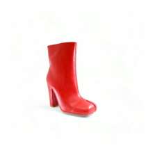 Womens Block Heel Ankle Bootie - Red - View 1
